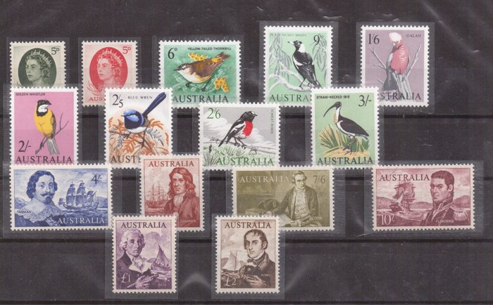 British Commonwealth 1940/1963 - Small lot: Australia and New Zealand - Scott 365/379; 229/241