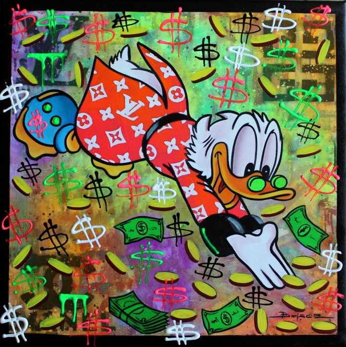 Brisan Gabriel - Original painting - Happy Scrooge McDuck - Size: 50 x 50 cm. - (2021)