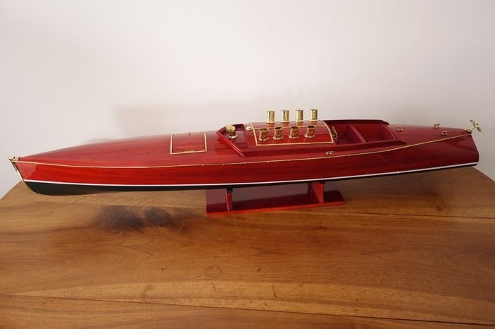 Maquette de bateau, Modèle réduit de bateau, Celebre DIXIE americain 90cm SUPERBE runabout - Bois - 2018