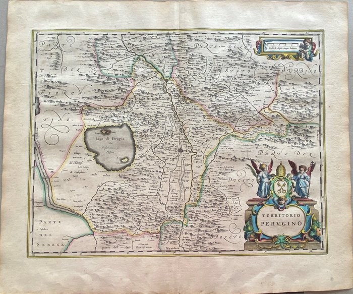 義大利, Umbria, Perugia; Willem  Blaeu - Territorio Perugino - 1621-1650