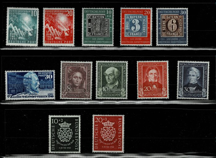 Duitsland, Bondsrepubliek 1949/1950 - postfris - Michel 111-122