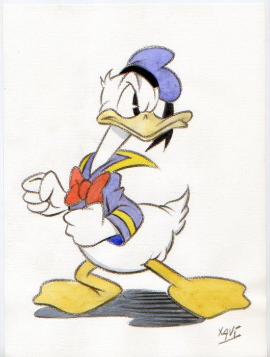 Donald Duck - Dibujo original - Donald Duck - Size: 21 x 28 cm. - (2021)