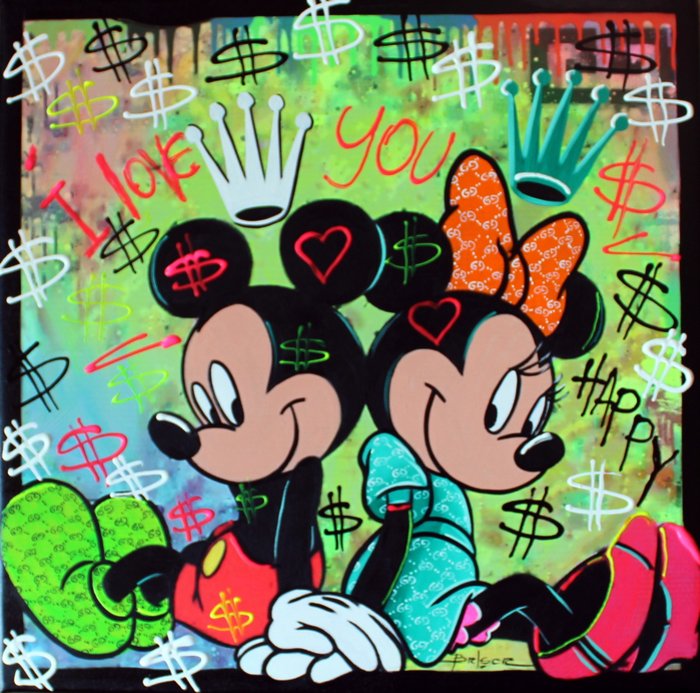 Brisan Gabriel - Conceptual Tribute Art - "Happy Mickey" - Size: 50 x 50 cm.