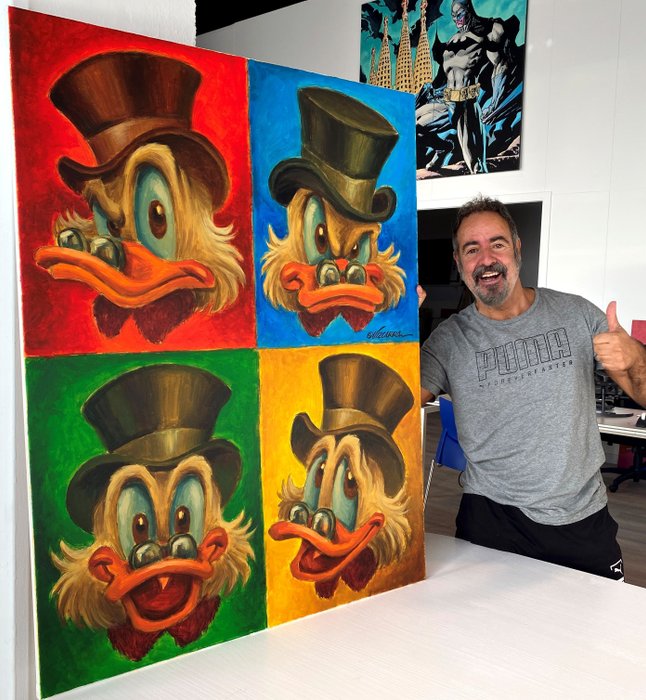 Uncle $crooge Pop Art - Large Painting - Size: 116 x 2 x 90 cm - Joan Vizcarra - Acrylic Art