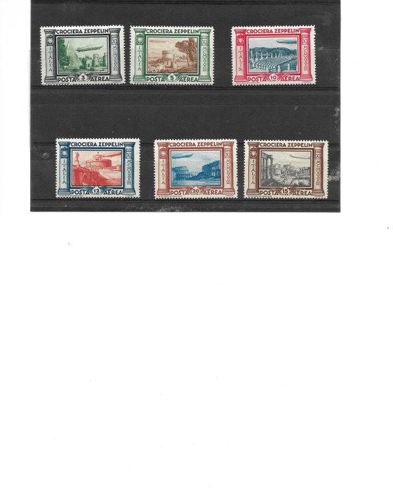 Italy Kingdom 1933 - 1933 Zeppelin Cruise MNH cert. Terrachini - excellent centring - Sassone PA45/PA50