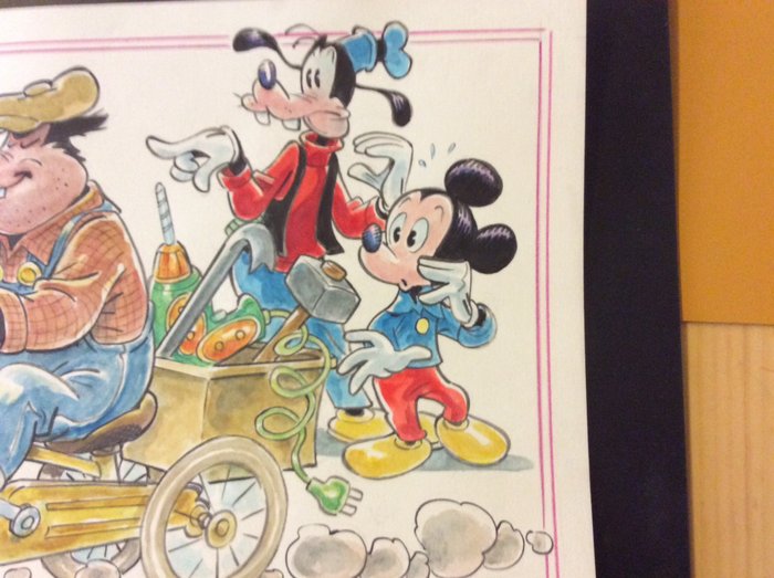 Mickey Mouse - Illustrazione originale - “Gambadilegno corre verso uno dei suoi lavoretti” - 30,5 x 22,8 cm. - (2020)