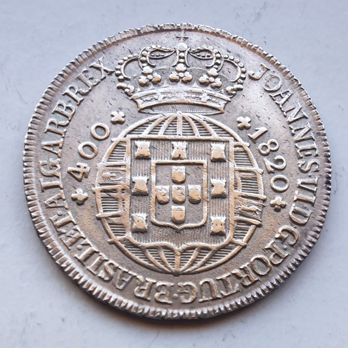 Portugal. D. Jean VI (1816-1826). Cruzado Novo (480 Reis) 1820 - Coroa Alta
