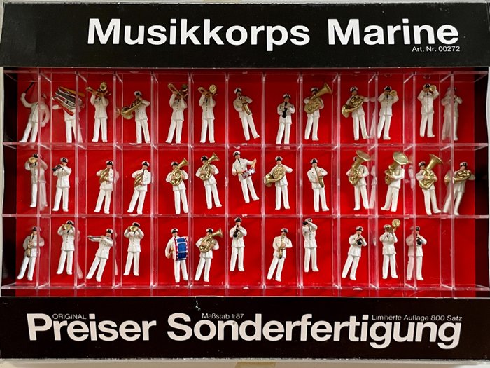 Preiser H0 - 00272 - Décor - United States Marine Band, 38 figurines peintes à la main