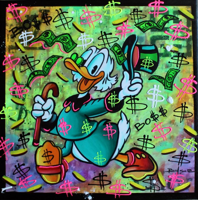 Brisan Gabriel - Original artwork - Happy Day Duck - Size: 50 x 50 cm. - (2021)