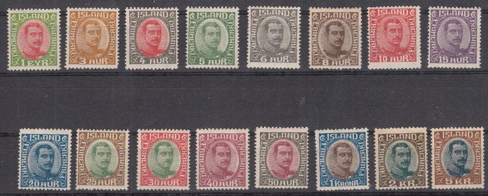 IJsland 1920 - Complete set of King Christian X in oval - michel nr. 83/98