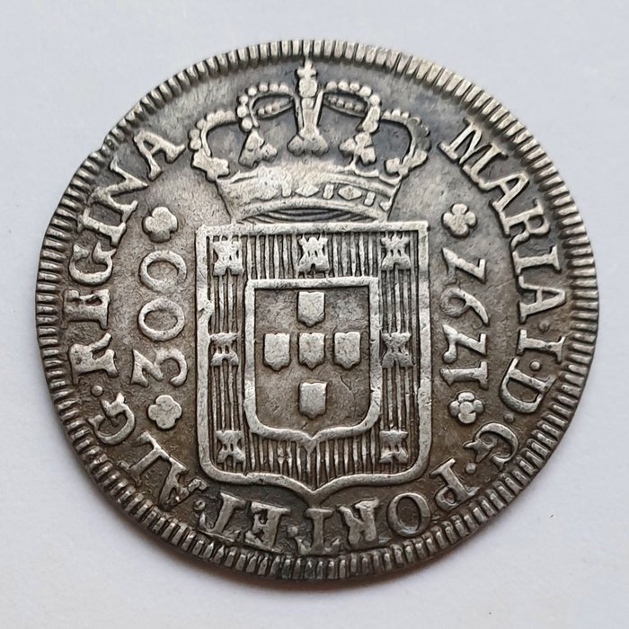 Azoren, Portugal. D. Maria I (1786-1799). 300 Reis 1797 - Letras Menores - Coroa Alta