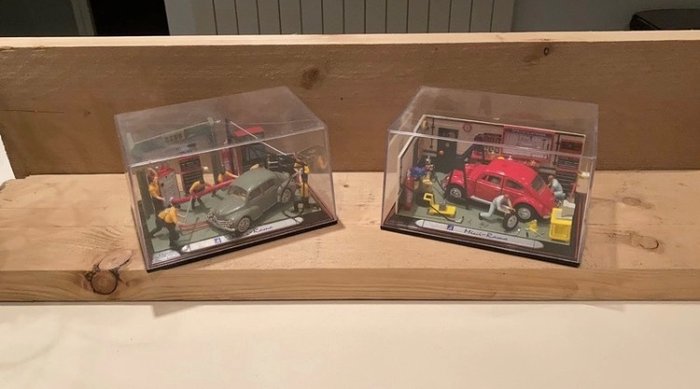 mini-rama - 1:43 - 2  Minirama Pitstop en Garage met oa Volkswagen Kever