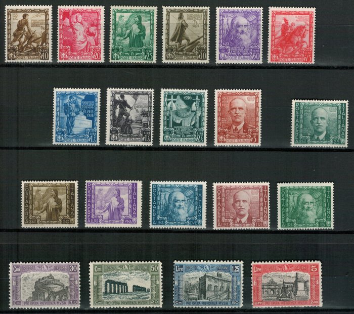 Italy Kingdom 1928/1938 - Two complete sets of Militia 2nd issue and Empire - Sassone N. S. 46 - S. 94