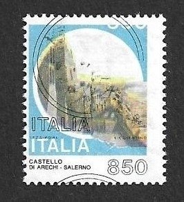 Italy 1992 - Arechi castle with the print of the black colour and other shifted colours - Sassone 1525A