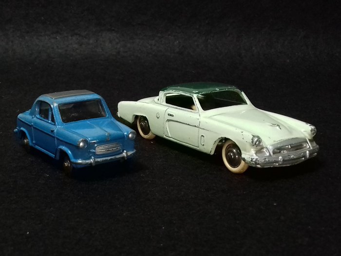 Dinky Toys - 1:43 - Dinky Toys #24L Citroen "Vespa" + Dinky Toys #24Y Studebaker "Commander" - by Meccano Ltd - Made in France 1950`s