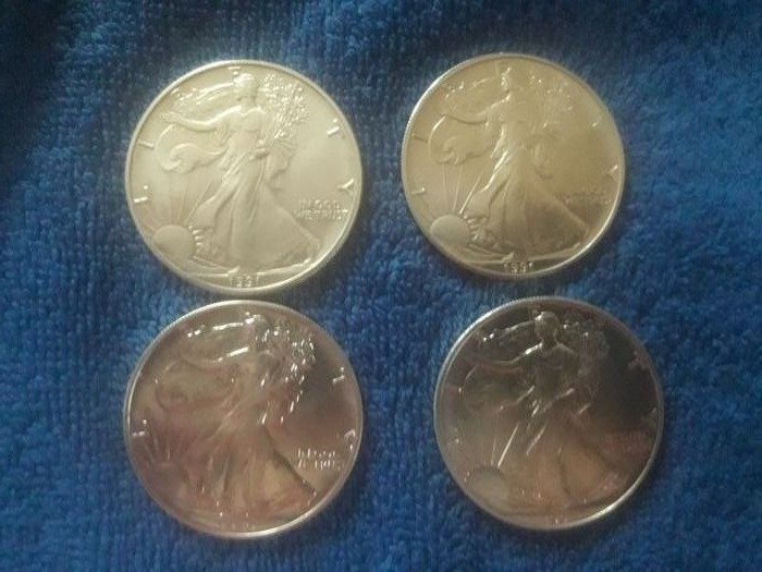 États-Unis. 1 Dollar 1989-1991 (4 x 1 Oz)