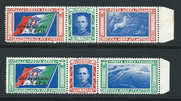 Italy Kingdom 1933 - Triptychs I-NAPO - Sassone NN. 51M/52M