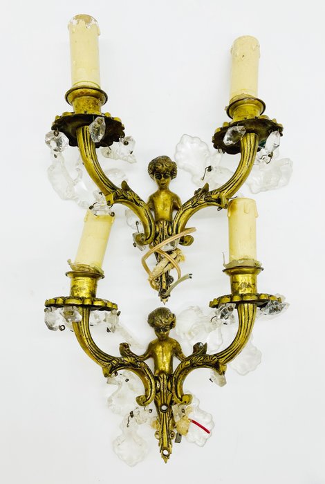Muurlamp (2) - Napoleon III - Brons - Circa 1900