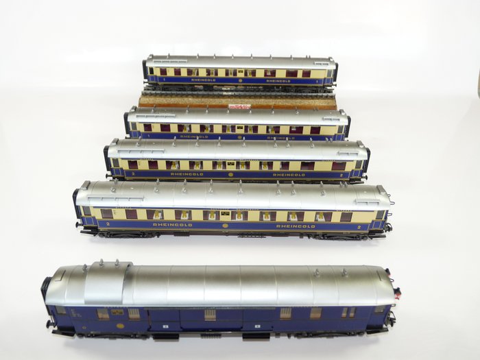 Märklin H0 - 4228.1 - Coffret de transport de passagers - Set de cinq chariots "Rheingold Express" - DRG