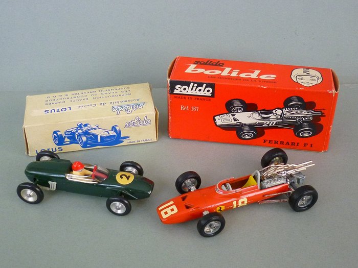 Solido - 1:43 - Superb Early 1960's Lotus F1 & Late 1960's Ferrari V12 F1