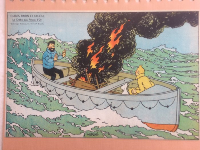 Tintin - Feuillet A4 Dubreucq - Cubes Tintin - Le crabe aux pinces d'or - (1944)