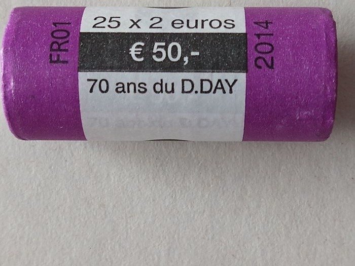 France. 2 Euro 2014  '70 D. Day' (25 pieces) in roll