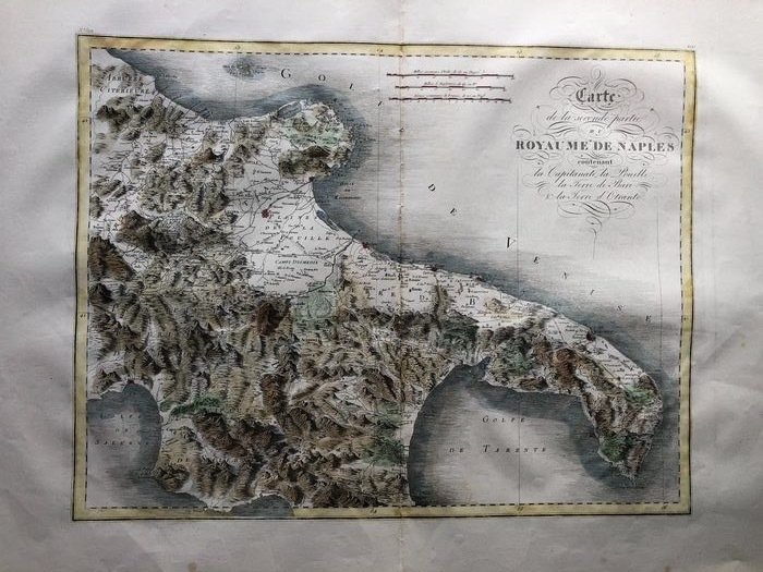 義大利, Puglia, Bari ,Otranto; Richard Saint-Non - Carte de la seconde partie du Royaume de Naples - 1781-1800