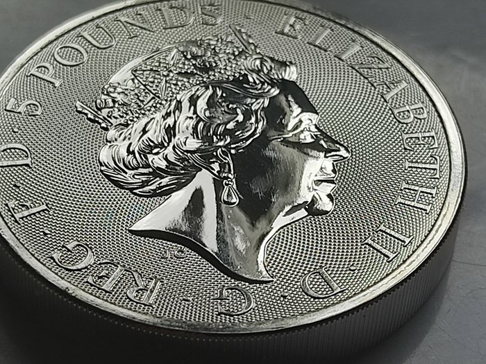 Grande Bretagne. Isabel II (1833-1868). 2 Onza QUEEN BEASTS COMPLETER 2 OZ SILVER COIN 5£ POUNDS
