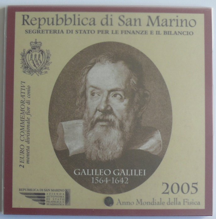 Saint-Marin. 2 Euro 2005 BU  "Galileo Galilei"