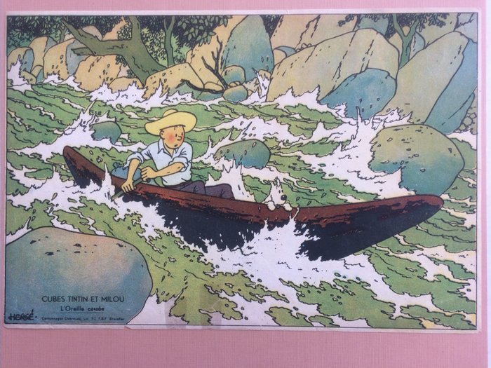 Tintin - Feuillet A4 Dubreucq - Cubes Tintin - L'oreille cassée - (1944)