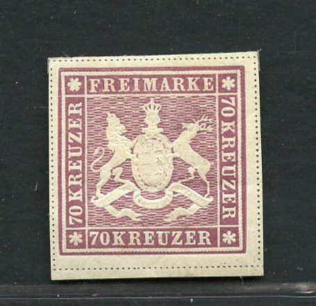 Württemberg 1873 - 70 Kr. violet - Michel N. 42a