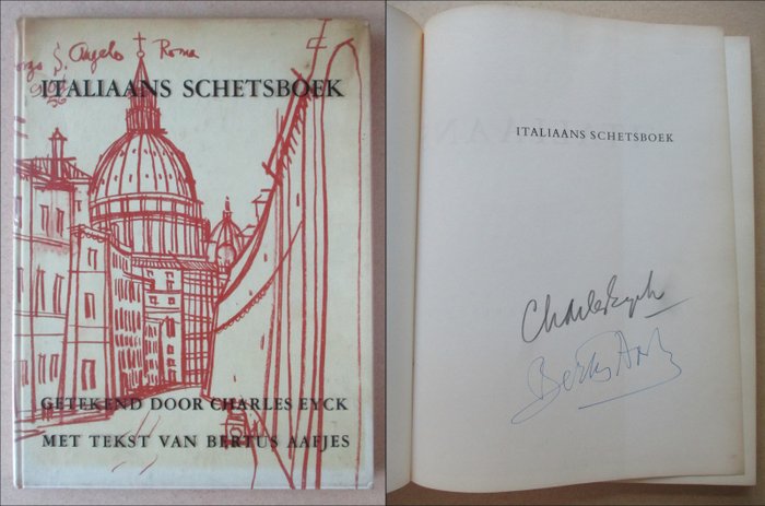 Gesigneerd; Charles Eyck / Bertus Aafjes - Italiaans Schetsboek - 1959