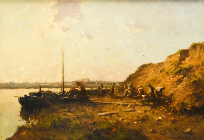 Cornelis Vreedenburgh (1880-1946) - Arbeiders op een oeverwal