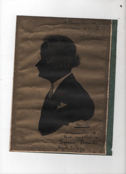 Auguste Piccard - Dédicace Signée sur un dessin - 1933