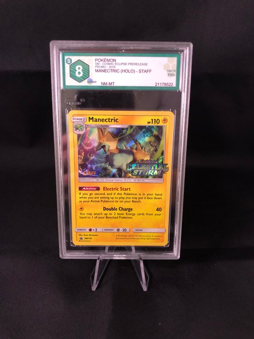 The Pokémon Company - Graded Card Manectric STAFF - Cosmic Eclipse Prerelease - GRAAD 8 - 2019