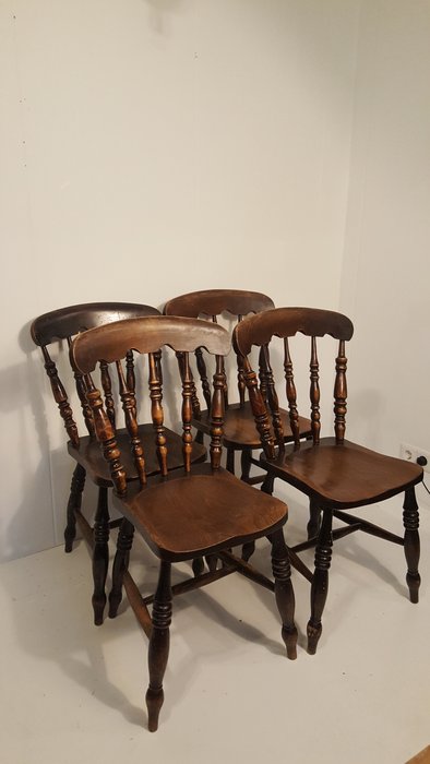 Eetkamer stoel, windsor (4) - Victoriaans - Eik - 19e eeuw