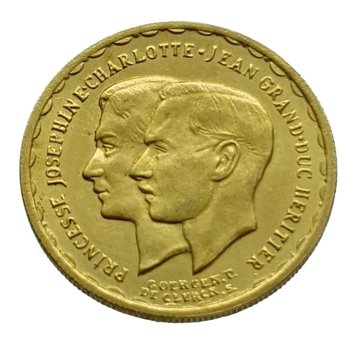 Luxembourg. 20 Francs 1953 - Charlotte Marriage