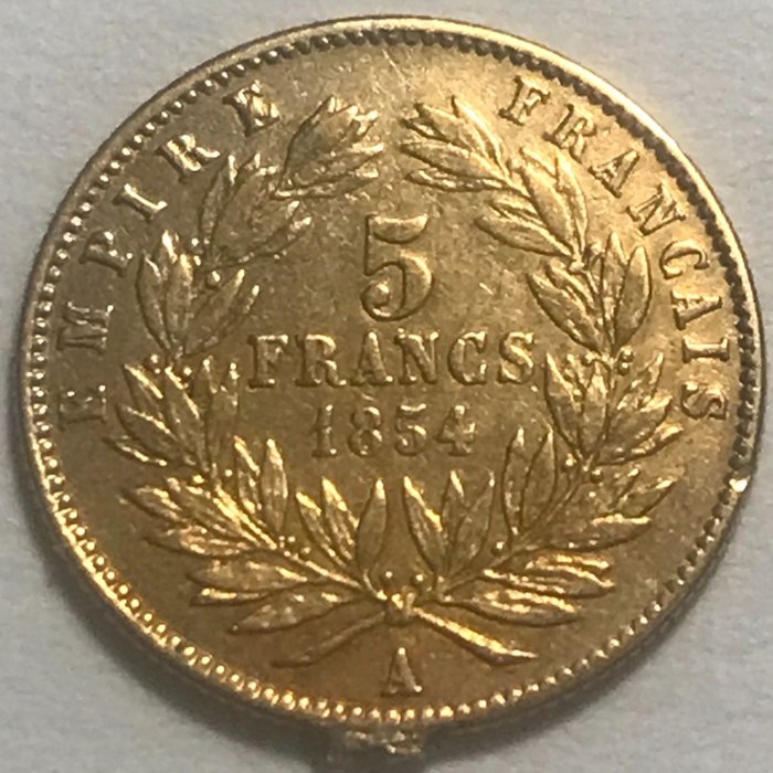 France. Napoléon III (1852-1870). 5 Francs 1854-A, Paris