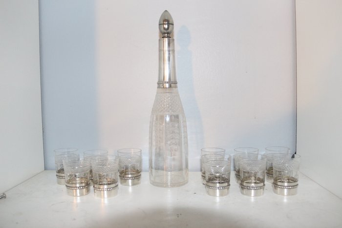 liquor service (1) - Silver, crystal - France - First half 20th century