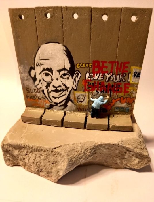 Preview of the first image of Banksy (1974) - Souvenir Wall Section - Gandhi.