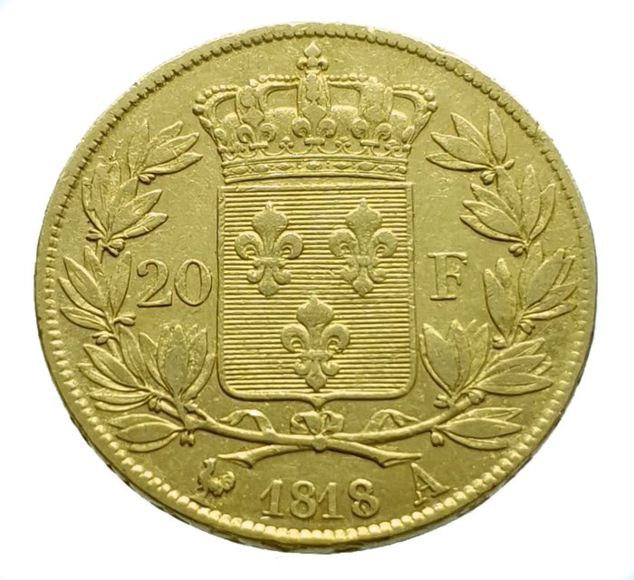 France. Louis XVIII (1814-1824). 20 Francs 1818-A, Paris