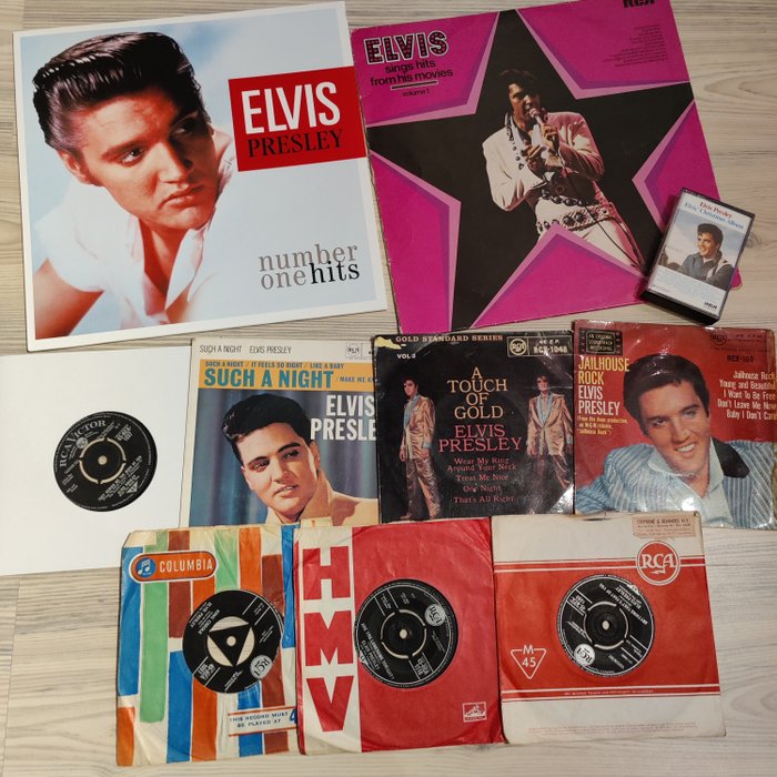 Elvis Presley - Multiple titles - 45 rpm Single, 7" EP, Cassette, LP Album - 1958/2014