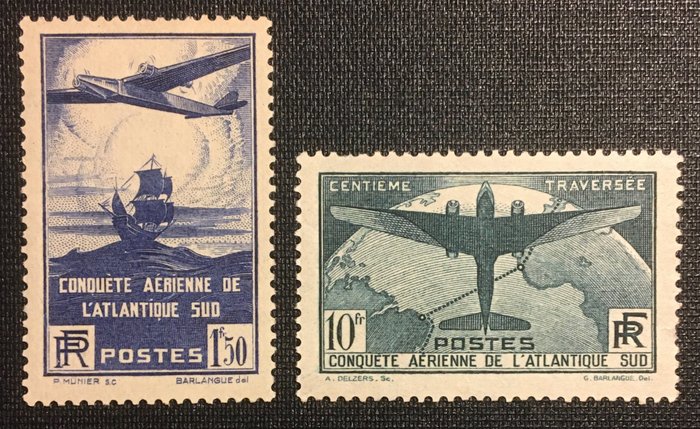 Frankreich 1936 - 0 francs 100th South Atlantic air crossing - Yvert Tellier n°320-321