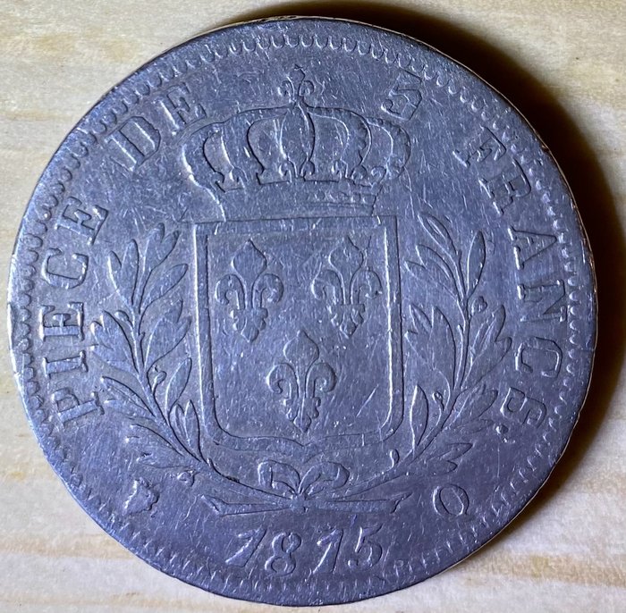 France. Louis XVIII (1814-1824). 5 Francs 1815-Q, Perpignan