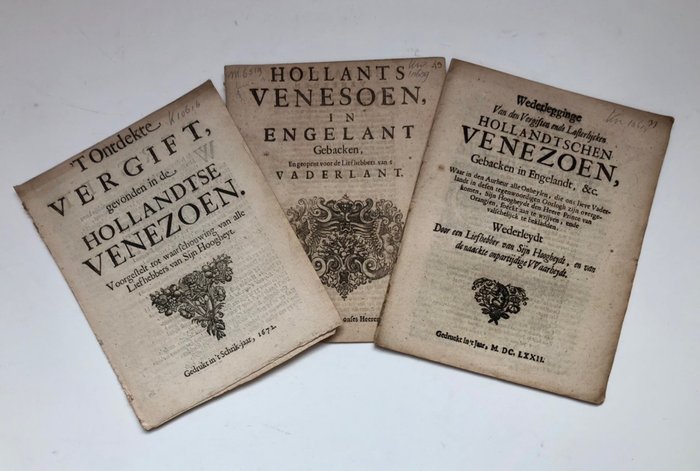Joachim Oudaen - Hollants venezoen - 't Ontdekte vergift - Wederlegginge van den Hollandtschen Venezoen - 1672