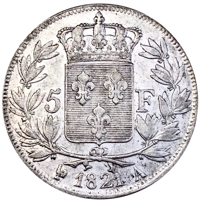 France. Louis XVIII (1814-1824). 5 Francs 1821-A, Paris