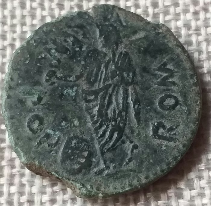 Hispania, Italica. Augustus (27 BC-AD 14). Æ As,  Genio romano
