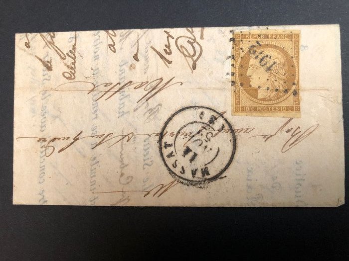 Frankreich 1850 - Brief, Ceres, Bistre- brun - Yvert 1
