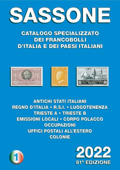 Italia - Sassone, 3 cataloghi 2022 - Sassone