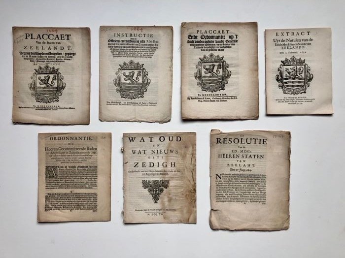 Zeeland - Officiële publicaties - 1637/1707
